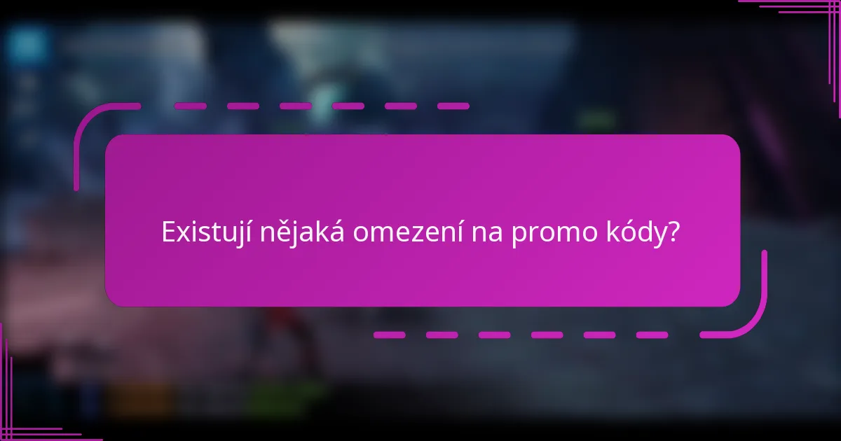 Existují nějaká omezení na promo kódy?